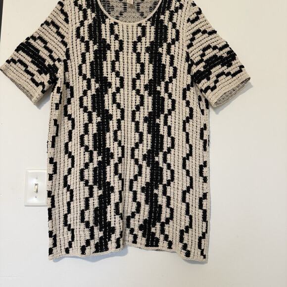 H&M Crochet Short Dress Women’s Size M Beige Boho Beach Cover-Up - Picture 4 of 10